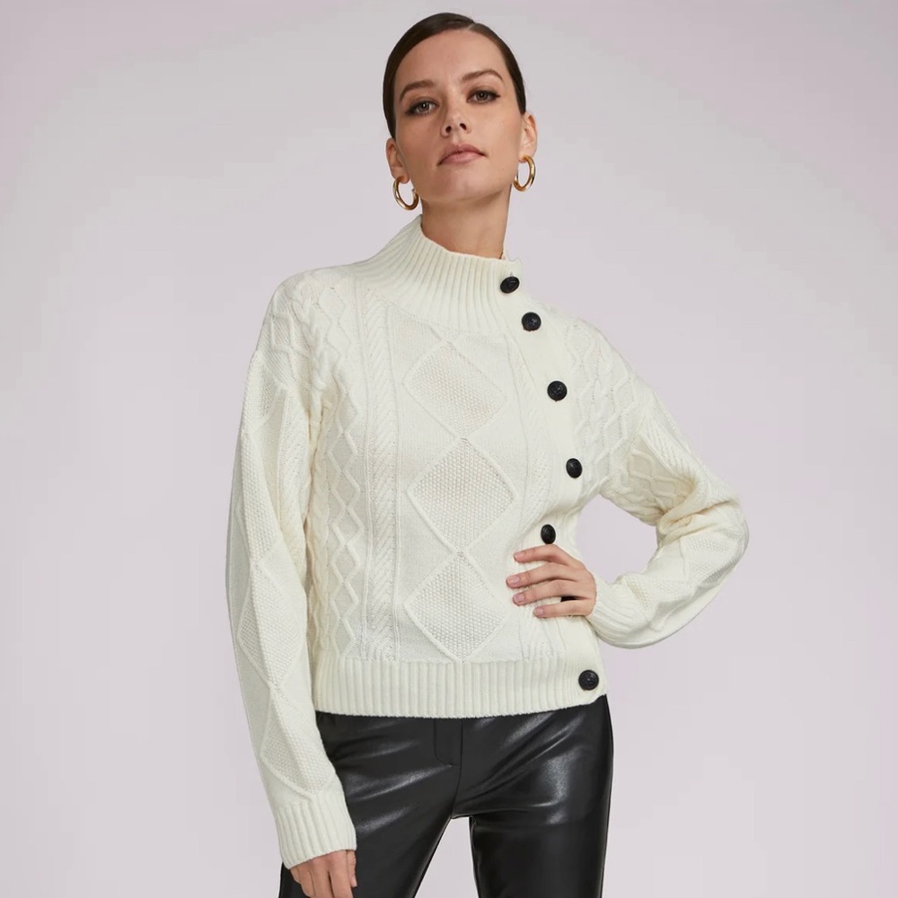 NWT Generation Love SELENA CABLE BUTTON SWEATER